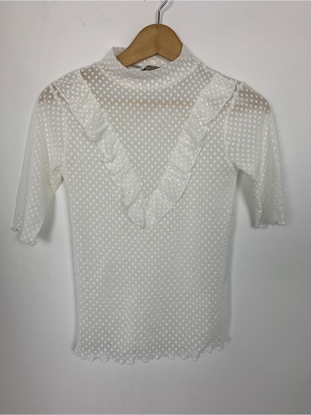 Stradivarius Sheer Ruffle Top - Picture 2 of 5